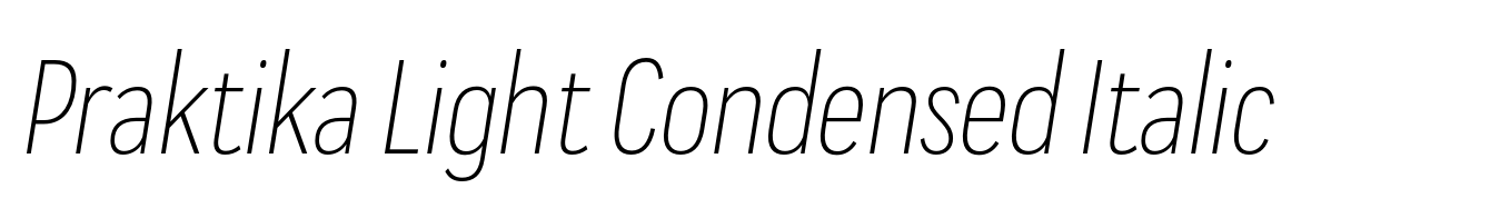 Praktika Light Condensed Italic